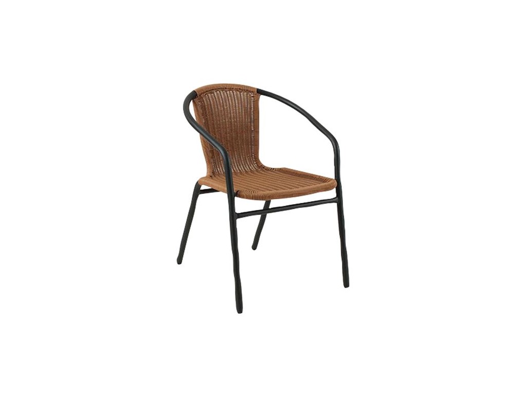 židle zahradní 55x55x73cm ratan PH/kov BÉŽ + ČER