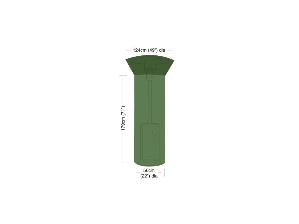 plachta krycí na zahradní topidlo pr.124/56cm, v.179cm, PE 90g/m2