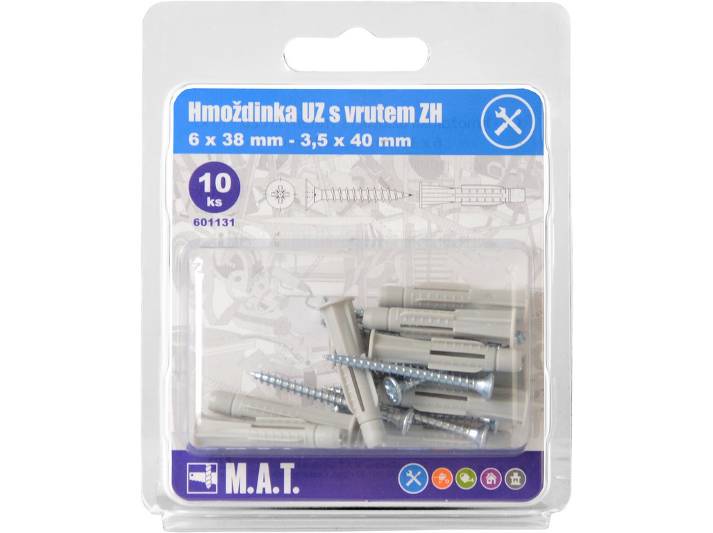 hmoždinka UZ pr. 6mm s vrutem PH ZB (10ks)