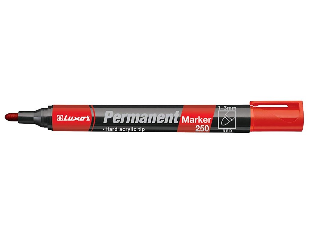 popisovač LUXOR permanent.250 ČRV kulatý hrot 2-3mm
