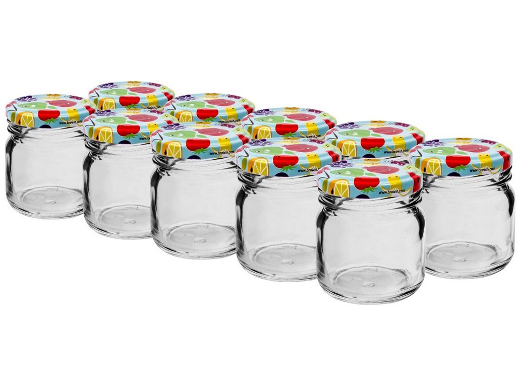 sklenice  40ml s barevným víčkem 43 (10ks)