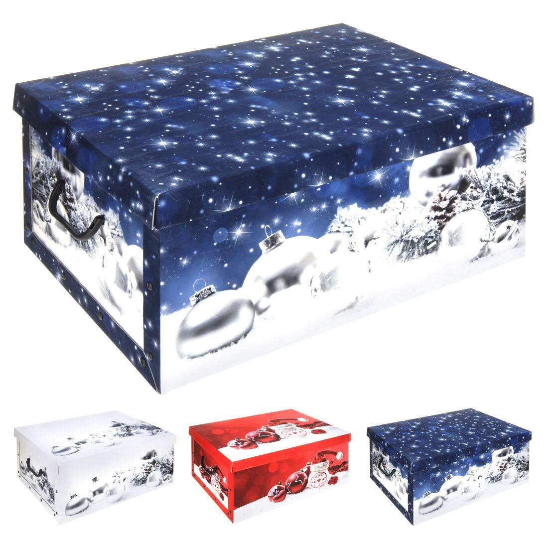 box úložný 51x37x24cm s víkem, vánoční, karton mix dekorů