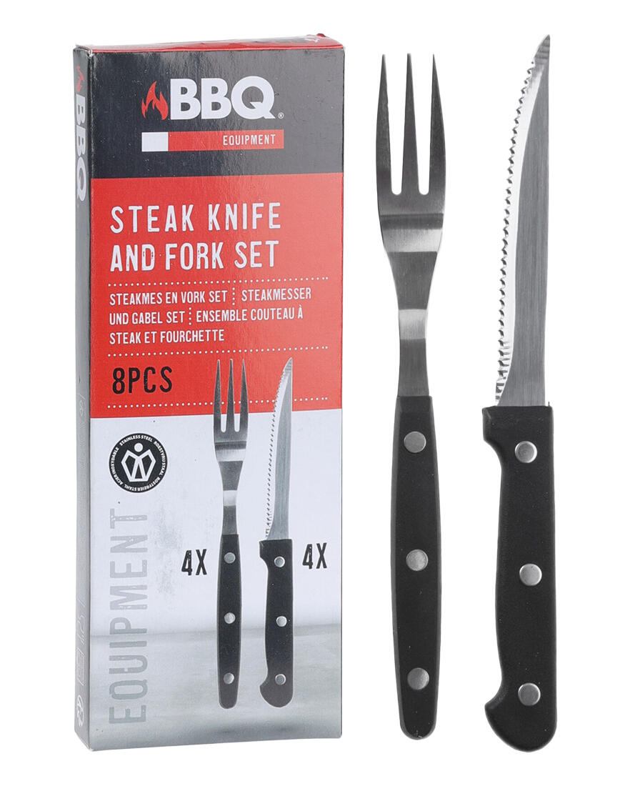 příbor steakový BBQ (4+4ks) nerez, PH rukojeť