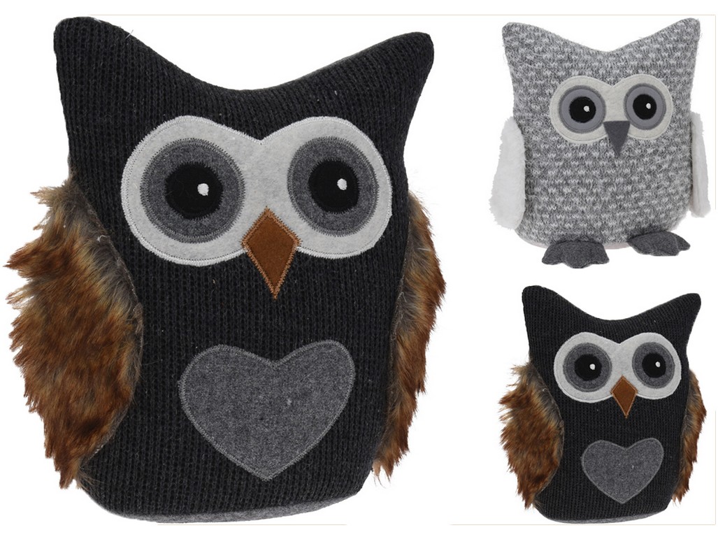 zarážka dveřní SOVA 23x15cm, 1kg, polyester/závaží, mix dekorů