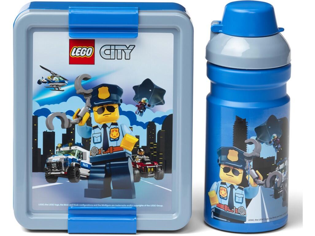 box svačinový 20x17,3x7,1cm+láhev 390ml,PP+silikon LEGO CITY sada 2díl.